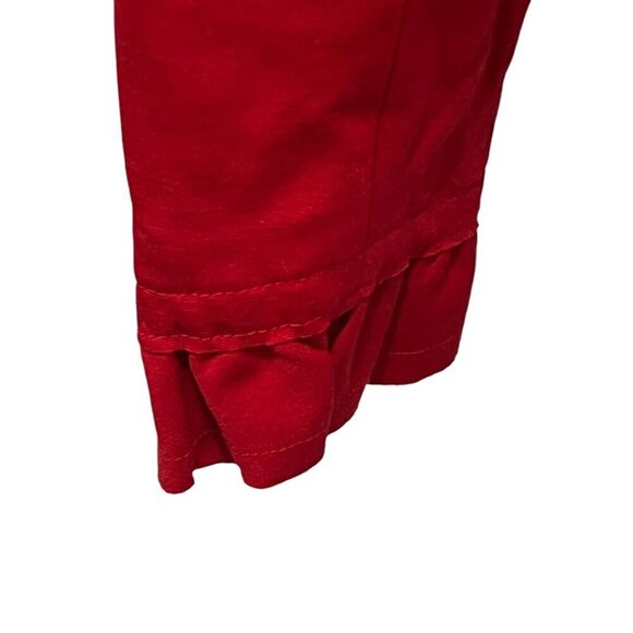 Red Ruffled Blazer Jacket INC International Concepts Zip Up Size S - Picture 7 of 9